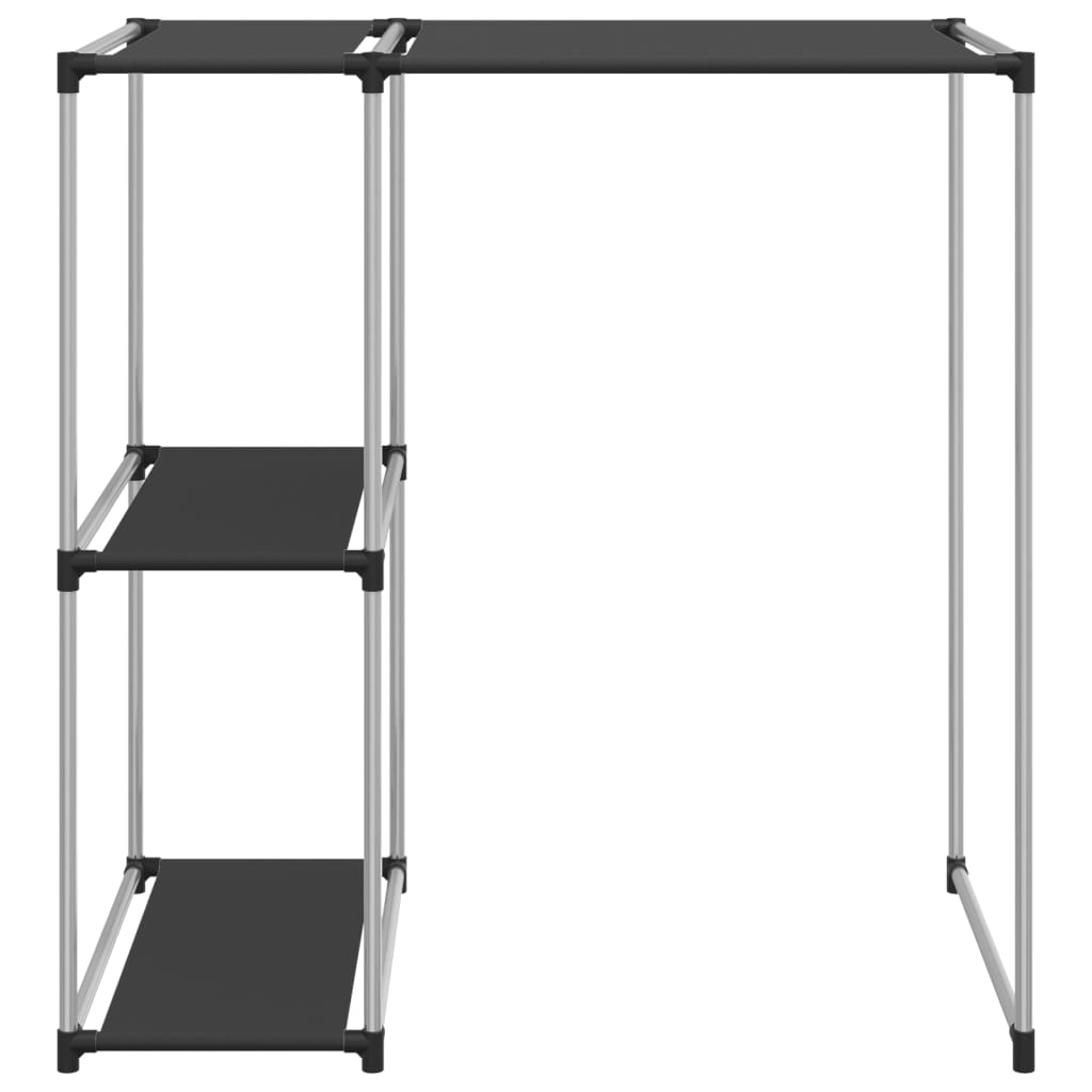 Detail of the iron frame and fabric shelf surface of the washing machine shelf