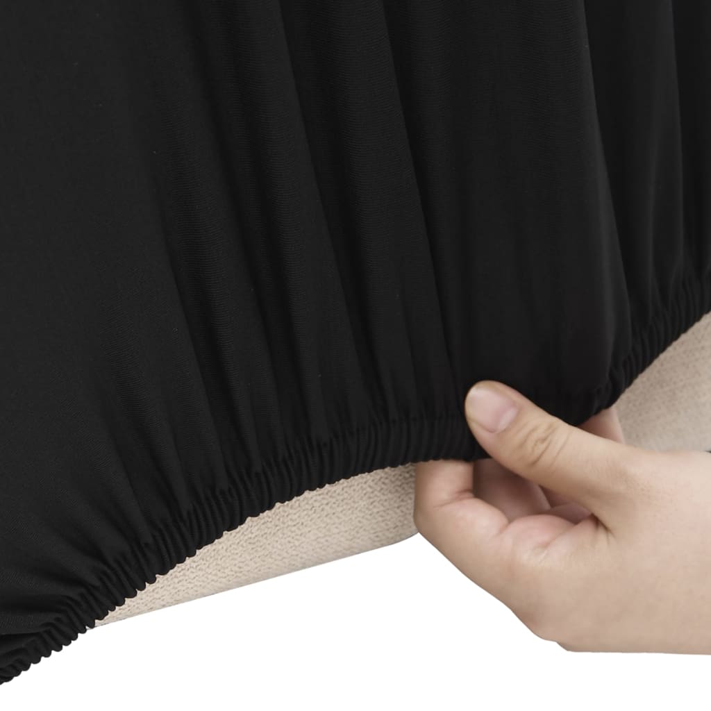 Black jersey armchair slipcover, alternate view
