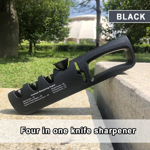 Casora 5-in-1 adjustable-angle knife and scissors sharpener in black