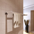 Stainless steel wall-mounted towel rack with 2 bars