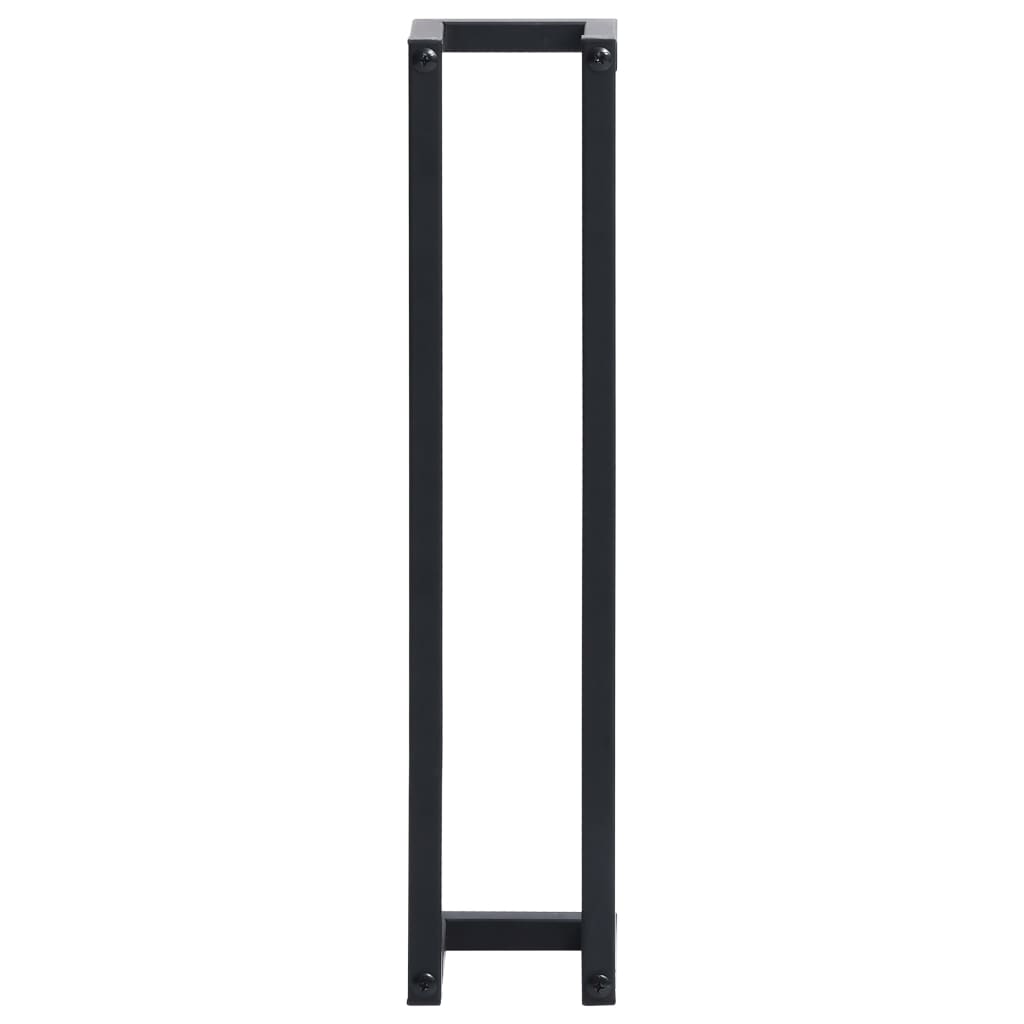 Towel rack in black iron, detail view