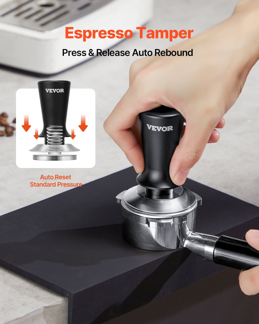 Stainless steel base of the Casora 53 mm espresso tamper