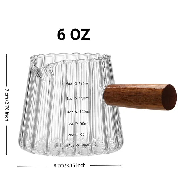 Side view of the 180 ml borosilicate glass coffee cup