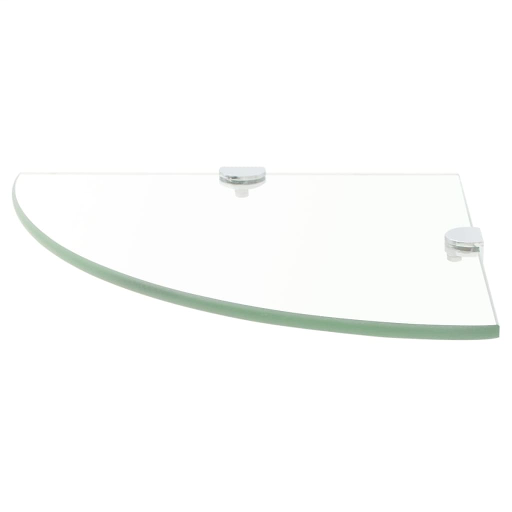 Corner shelf bracket detail, chrome plated