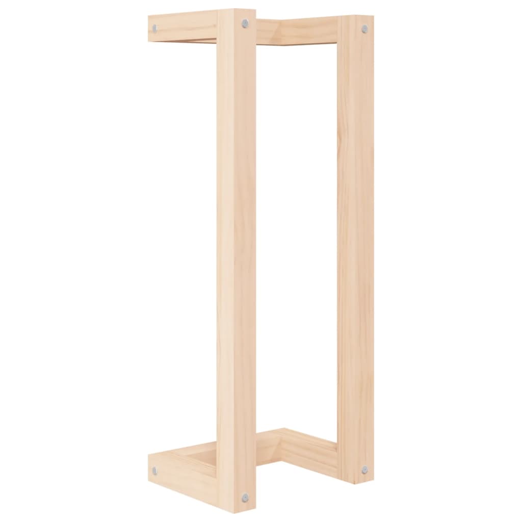 Solid pine wall towel rack with rolled towels